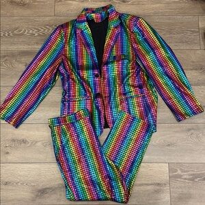 Multicolor Men's Pride Blazer and Pants Set